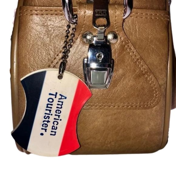 American Tourister Vintage 1960's Soft Shell Light Tan Retro Travel Bag RARE - Picture 10 of 16